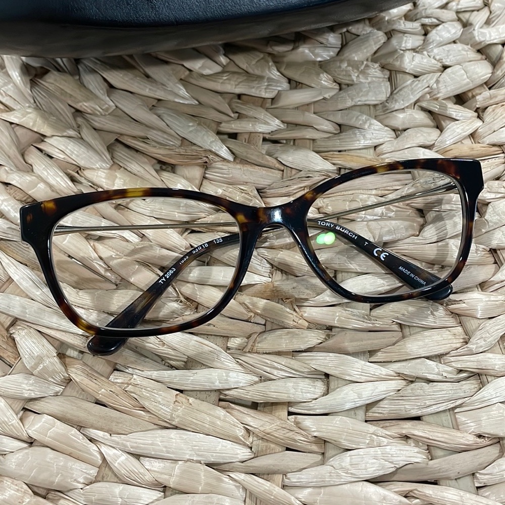 Tory Burch plastic and gold metal frames